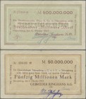 Deutschland - Notgeld - Württemberg: Schramberg, Gebrüder Junghans A.G., 100 Tsd. Mark, 21.8.1923 (Datum gedruckt), 28.8.1923 (Datum gestempelt), Klei...