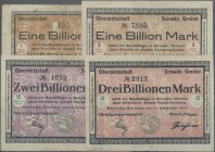 Deutschland - Notgeld - Württemberg: Schwäbisch Gmünd, Stadt, umfangreiche Sammlung der kommunalen Gmünder Scheine, mit 50 Pf. 1917, 3 x 50 Pf. 1918, ...