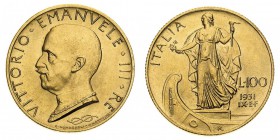 vittorio emanuele III (1900-1946) 
100 Lire Italia su Prora 1931 Anno IX - Zecca: Roma - Diritto: effigie del Re a sinistra - Rovescio: l’Italia ritt...