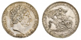 gran bretagna 
George III (1760-1820) - Crown 1818 LIX - Zecca: Londra - Diritto: effigie laureata del Re a destra - Rovescio: San Giorgio a cavallo ...