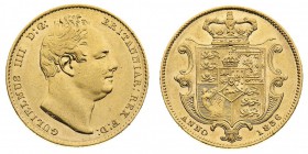 Guglielmo IV (1830-1837) William IV (1830-1837)
Sovereign 1836 - Zecca: Londra (Seaby n. 3829B) (Friedb. n. 383)