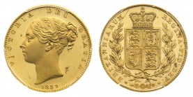 Vittoria (1837-1901) Victoria (1837-1901) Shield (1838-1887) 
Proof Sovereign 1839 Coin alignment PGCS PR63 Deep Cameo - Zecca: Londra Molto rara - E...