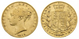 Vittoria (1837-1901) Victoria (1837-1901) Shield (1838-1887) 
Sovereign 1843/2 - Zecca: Londra - Rara (Seaby n. 3852) (Friedb. n. 387e)