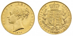 Vittoria (1837-1901) Victoria (1837-1901) Shield (1838-1887) 
Sovereign 1844, small “44” - Zecca: Londra - Di qualità molto buona (Seaby n. 3852) (Fr...