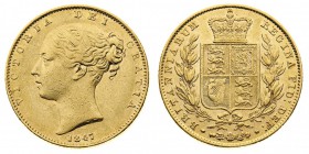 Vittoria (1837-1901) Victoria (1837-1901) Shield (1838-1887) 
Sovereign 1847 - Zecca: Londra - Non comune - Di buona qualità (Seaby n. 3852) (Friedb....