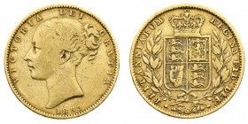 Vittoria (1837-1901) Victoria (1837-1901) Shield (1838-1887) 
Sovereign 1853, WW incuse - Zecca: Londra - Non comune (Seaby n. 3852D) (Friedb. n. 387...