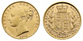 Vittoria (1837-1901) Victoria (1837-1901) Shield (1838-1887) 
Sovereign 1870, WW in relief, die number 113 - Zecca: Londra - Di alta qualità (Seaby n...