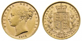 Vittoria (1837-1901) Victoria (1837-1901) Shield (1838-1887) 
Sovereign 1872, die number 87 - Zecca: Londra - Di alta qualità, con fondi speculari (S...