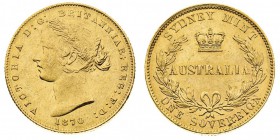 Vittoria (1837-1901) Victoria (1837-1901) Shield (1838-1887) 
Sovereign 1870 - Zecca: Sydney - Non comune - Di alta qualità (Friedb. n. 10)