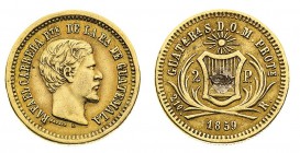 Guatemala
Repubblica - 2 Pesos 1859 - Diritto: effigie del Presidente a destra - Rovesco: stemma fra due rami di palma sormontato da un sole raggiant...