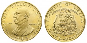 liberia 
Repubblica (dal 1847) - 12 e 30 Dollari 1965 celebrative del 70° compleanno del presidente Tubman