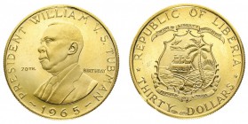 liberia 
Repubblica (dal 1847) - 12 e 30 Dollari 1965 celebrative del 70° compleanno del presidente Tubman