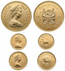 rhodesia 
Elizabeth II (dal 1952) - Serie completa di 3 valori (10 Schillings, 1 e 5 Pounda) 1966 - Non comune