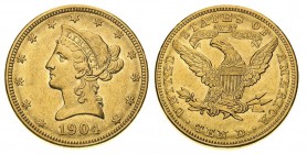 stati uniti d’america 
10 Dollari “Coronet Head” 1904 - Zecca: Filadelfia - Di qualità molto buona