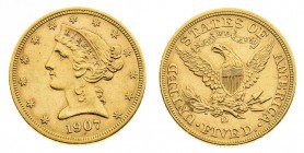 stati uniti d’america 
5 Dollari “Coronet Head” 1907 - Zecca: Denver