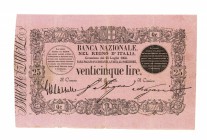 regno d'italia
Banca Nazionale nel Regno d’Italia - Biglietto da 25 Lire - Creazione del 25.6.1866 - Raro - Pieghe diffuse, usuali per questa tipolog...