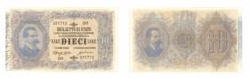 regno d'italia
Biglietto di Stato da 10 Lire “Doppia Effigie” - D.M. 16.7.1883 - Raro - Di buona qualità (Bol. n. B2) (Gig. n. BS15A) (Cra. n. BS32)...