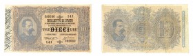 regno d'italia
Biglietto di Stato da 10 Lire “Doppia Effigie” - D.M. 16.7.1883 - Raro - Usuali pieghe di circolazione (Bol. n. B2) (Gig. n. BS15A) (C...