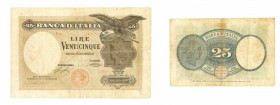 regno d'italia
Biglietto di Banca da 25 Lire “Aquila” - D.M. 24.1.1918 - Raro - Difetti diffusi - Da esaminare (Bol. n. B16) (Gig. n. BI1A) (Cra. n. ...