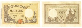 regno d'italia
Biglietto di Banca da 100 Lire “Grande B-BI” - D.M. 20.12.1944 - Raro - Usuali difetti di circolazione (Bol. n. B37) (Gig. n. BI24D) (...