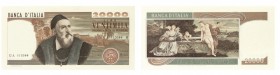 regno d'italia
Insieme di 2 biglietti di Banca da 20.000 Lire “Tiziano” con numeri di serie consecutivi - D.M. 21.2.1975 - Di ottima qualità, pratica...
