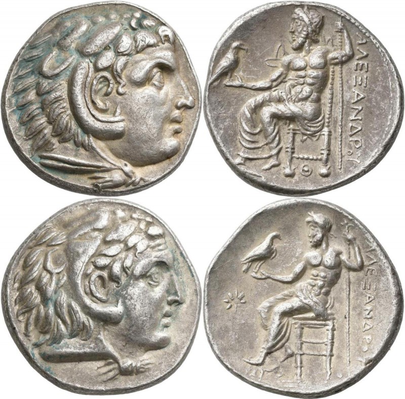 Makedonien - Könige: Alexander III., der Große 336-323 v. Chr.: Lot 2 Stück, AR-...