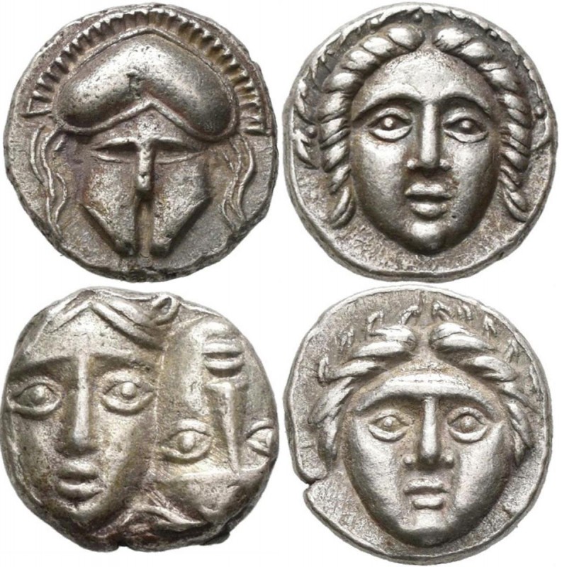 Thrakien - Städte: Lot 9 Münzen, Mesambria: AR-Diobol (3x) / Apollonia Pontica: ...