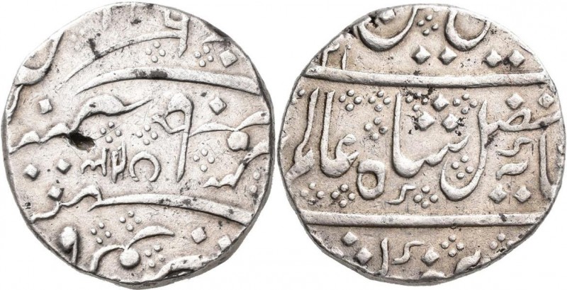 Franz. Indien: Französisches Protektorat, Shah Alam II. 1759-1806: Rupie 1221/43...