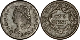 Vereinigte Staaten von Amerika: 1 Cent 1808 (Classic Head Cent), KM# 39, in schöner bis sehr schöner Erhaltung.
 [differenzbesteuert]