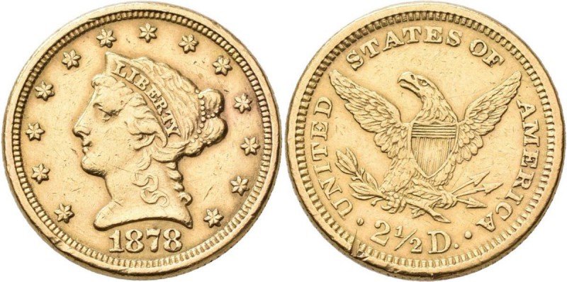 Vereinigte Staaten von Amerika: 2½ Dollars 1878 Coronet Head, KM# 72, Friedberg ...