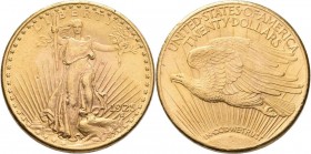 Vereinigte Staaten von Amerika: 20 Dollars 1925 (Double Eagle - Saint-Gaudens), KM# 131, Friedberg 185. 33,41 g, 900/1000 Gold. Kleine Randfehler, Kra...