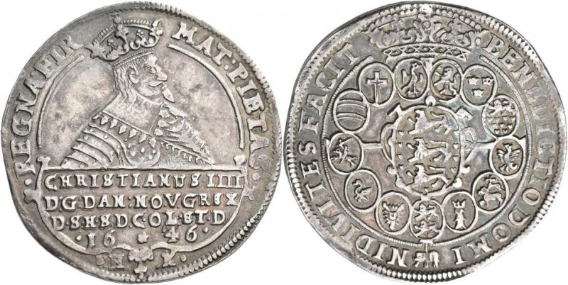 Dänemark: Christian IV. 1588-1648: Speciedaler 1646 HK. Davenport 3536, Hede 55 ...