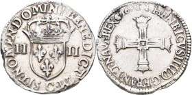 Frankreich: Henry IV. (IIII.) 1589-1610: 1/4 ECU 1601 C Saint-Lo. (Quart D'Ecu). KM# 28. Duplessy 1230. 9,52 g. Legende: HENRICVS IIII D G FRAN ET NAV...