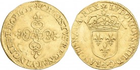 Frankreich: Louis XIII. 1610-1643: Ecu d´or 1635 A, Paris. Friedberg 398, 3,34 g, Bearbeitungsspuren am Rand, sehr schön.
 [differenzbesteuert]