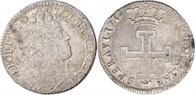 Frankreich: Lothringen, Leopold I. 1697-1729: Teston 1712, Nancy. Durchmesser ca. 27,5mm, 8,42 g. Flon S. 891, Nr. 78. Justierspuren / Kratzer, sehr s...