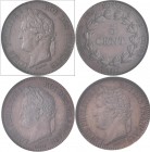 Frankreich: Louis Philippe I. 1830-1848: Lot 3 Proben / ESSAI: 5 Centimes o. J. (1840) im NGC Holder, Erhaltung AU 58. Gadoury 145, Mazard 1145, 2 Cen...
