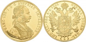 Österreich: Franz Joseph I. 1848-1916: 4 Dukaten 1915 (NP), KM# 2276, Friedberg 488. 13,96 g, 986/1000 Gold. Feine Kratzer, fast vorzüglich.
 [zzgl. ...