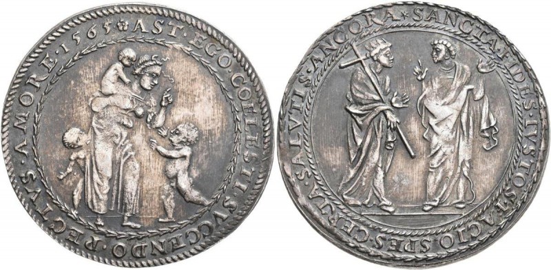 Schweiz: Zürich: Silbermedaille 1565 von J. Stampfer, auf Glauben und Liebe. Mut...