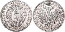 Altdeutschland und RDR bis 1800: Augsburg, Stadt: Breiter Doppeltaler 1627 mit Titel Ferdinand II. Stadtpyr in verzierter Kartusche mit Engelskopf // ...