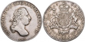Altdeutschland und RDR bis 1800: Braunschweig-Calenberg-Hannover, Georg III, 1760-1820: 2/3 Taler 1776, Clausthal, Welter 2809, 13,03 g, sehr schön+....