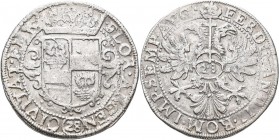 Altdeutschland und RDR bis 1800: Emden: Gulden (28 Stüber) o. J., mit Titel Ferdinands III., Vs.: bekrönter Stadtschild, Rs.: Doppeladler, auf der Bru...