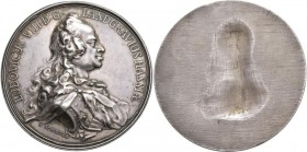 Altdeutschland und RDR bis 1800: Hessen-Darmstadt, Ludwig VIII. 1739-1768: Silber-Klischee o. J., nach einer Medaille von A. Schaefer, 57,3 mm 25,8 g,...