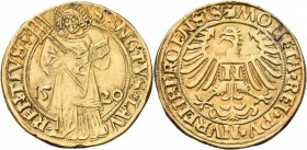 Altdeutschland und RDR bis 1800: Nürnberg: Goldgulden 1520, vgl. Friedberg 1801, vgl. Kellner 11, galvanoplastische Museumsanfertigung des 19. Jhd. mi...