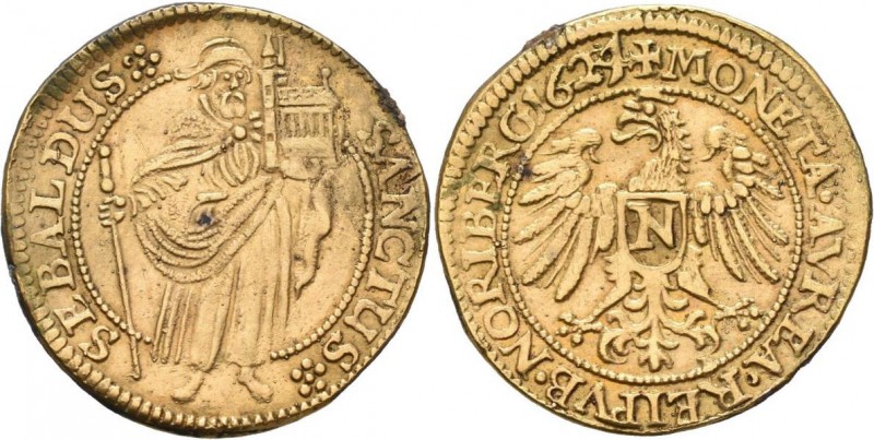 Altdeutschland und RDR bis 1800: Nürnberg: Goldgulden 1624, galvanoplastische Mu...