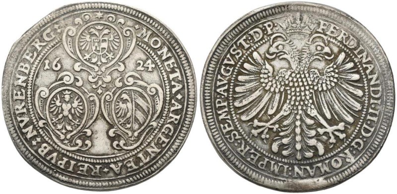 Altdeutschland und RDR bis 1800: Nürnberg: Reichstaler 1624, mit Titel Ferdinand...