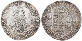 Altdeutschland und RDR bis 1800: Sachsen, Johann Georg I. 1611-1656: Reichstaler 1644 CR (Dresden). Hüftbild rechts / Wappen. Davenport 7612, Clauss/K...