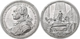 Altdeutschland und RDR bis 1800: Sachsen, Friedrich August II. 1733-1763: Zinnmedaille 1750, Stempel von Jean Conrad Müller, auf die Errichtung des Gr...