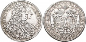 Altdeutschland und RDR bis 1800: Schwarzenberg in Böhmen, Ferdinand Wilhelm Eusebius 1683-1703: Reichstaler 1696 auf seine Hochzeit mit Maria Anna von...