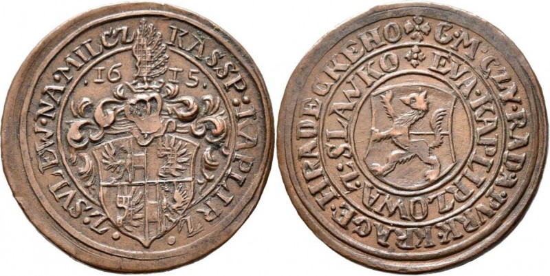 Haus Habsburg: Böhmen, Cu-Rechenpfennig 1615, 24 mm, 3,72 g. KASSP KAPLIRZ Z SVL...