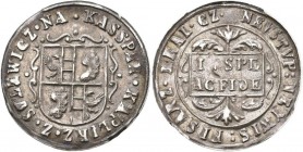 Haus Habsburg: Böhmen, AR-Rechenpfennig o.J (um 1620), 25 mm, 1,52 g. KASSPAR KAPLIRZ Z SVLEWICZ NA // NEVSTVP NEYWIS FISARZ KRAL CZ. Kaspar Kaplirz z...